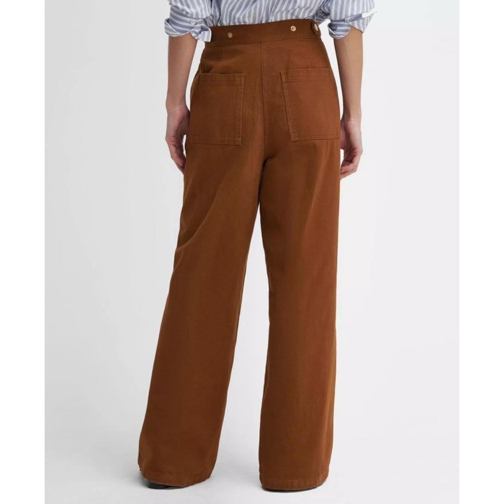 Barbour Allerston Trouser Wide Leg Pants in Gold Brown Sz 8 - Picture 4 of 13